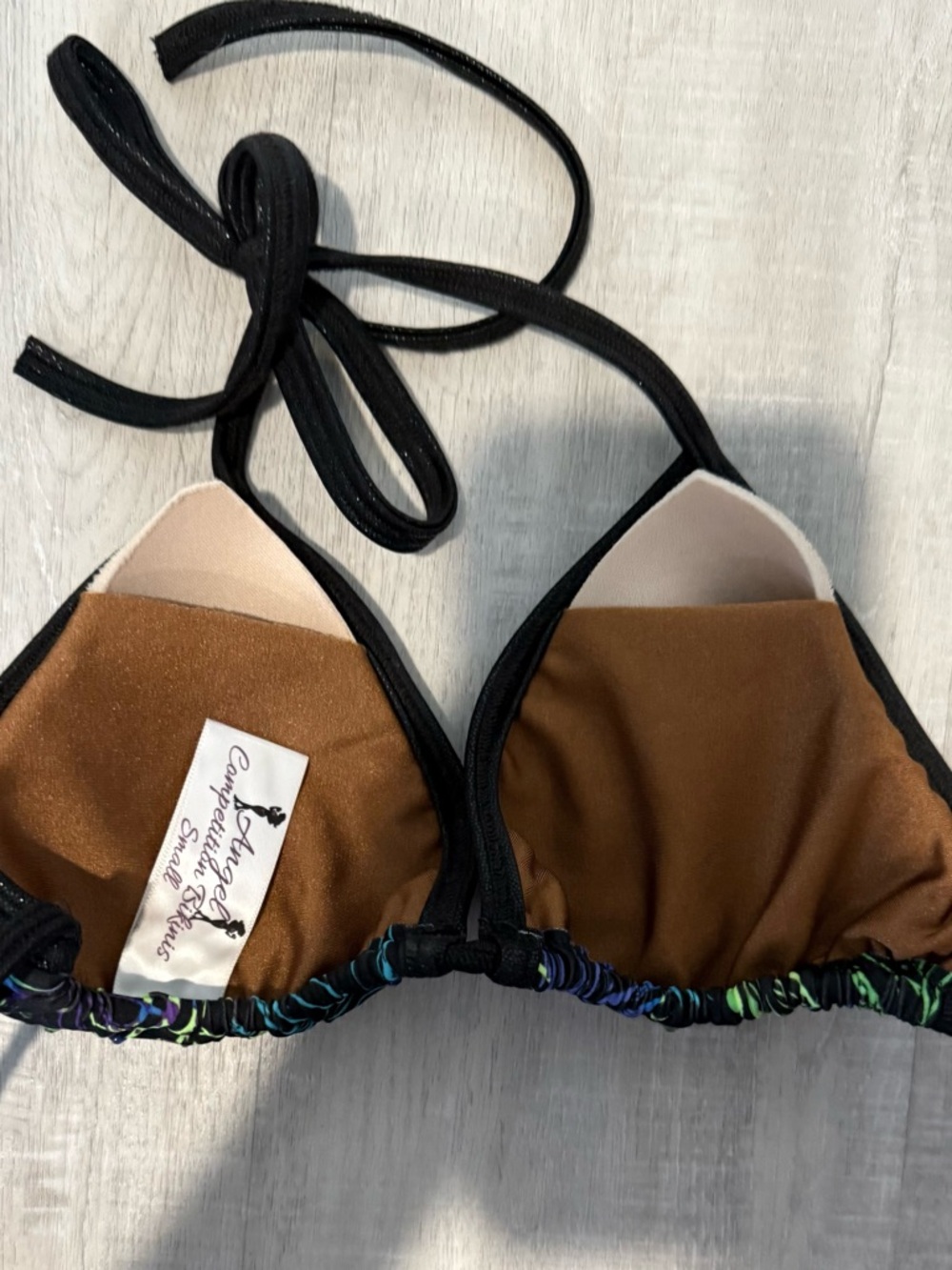 Angel competition bikinis posing suit Bikini in Navy & Green Palm print - Picture 5 of 10